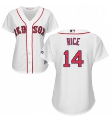 Womens Majestic Boston Red Sox 14 Jim Rice Authentic White Home MLB Jersey