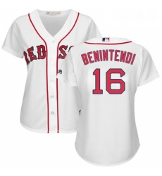 Womens Majestic Boston Red Sox 16 Andrew Benintendi Authentic White Home MLB Jersey