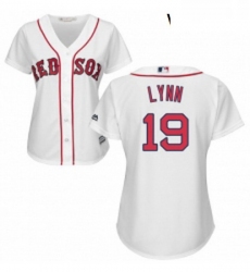 Womens Majestic Boston Red Sox 19 Fred Lynn Replica White Home MLB Jersey