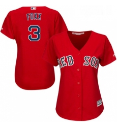 Womens Majestic Boston Red Sox 3 Jimmie Foxx Replica Red Alternate Home MLB Jersey