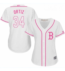 Womens Majestic Boston Red Sox 34 David Ortiz Authentic White Fashion MLB Jersey