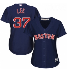 Womens Majestic Boston Red Sox 37 Bill Lee Replica Navy Blue Alternate Road MLB Jersey