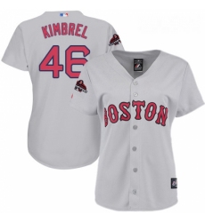 Womens Majestic Boston Red Sox 46 Craig Kimbrel Authentic Grey Road 2018 World Series Champions MLB Jersey