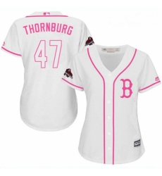 Womens Majestic Boston Red Sox 47 Tyler Thornburg Authentic White Fashion 2018 World Series Champions MLB Jersey