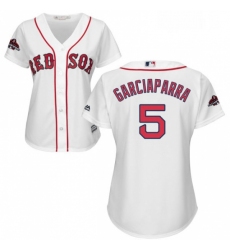 Womens Majestic Boston Red Sox 5 Nomar Garciaparra Authentic White Home 2018 World Series Champions MLB Jersey