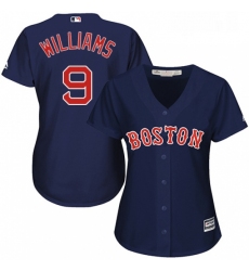 Womens Majestic Boston Red Sox 9 Ted Williams Authentic Navy Blue Alternate Road MLB Jersey