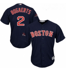 Youth Majestic Boston Red Sox 2 Xander Bogaerts Authentic Navy Blue Alternate Road Cool Base 2018 World Series Champions MLB Jersey