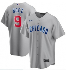 Cubs 9 Javier Baez Gray 2020 Nike Cool Base Jersey