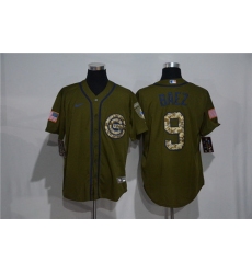 Cubs 9 Javier Baez Olive 2020 Nike Cool Base Jersey