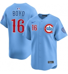 Men Chicago Cubs 16 Matthew Boyd Blue 2024 25 2nd Alternate Limited Stitched Baseball Jersey Men Chicago Cubs 16 Matthew Boyd Blue 2024 25 2nd Alternate Limited Stitched Baseball Jersey