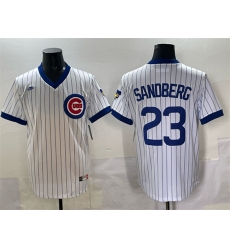 Men Chicago Cubs 23 Ryne Sandberg White Throwback Stitched Baseball Jersey Men Chicago Cubs 23 Ryne Sandberg White Throwback Stitched Baseball Jersey