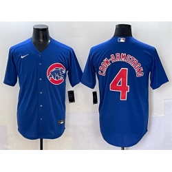 Men Chicago Cubs 4 Pete Crow Armstrong Royal Cool Base Stitched Baseball Jersey