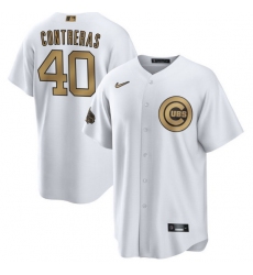 Men Chicago Cubs 40 Willson Contreras 2022 All Star White Cool Base Stitched Baseball Jersey