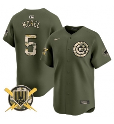 Men Chicago Cubs 5 Christopher Morel Green Armed Forces Day Vapor Limited Stitched Baseball Jersey