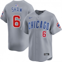 Men Chicago Cubs 6 Matt Shaw Grey Limited Stitched Baseball Jersey