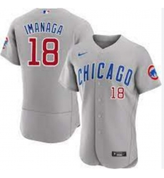 Men Chicago Cubs Shota Imanaga #18 Gray Flex Base Nike Stitched MLB jersey