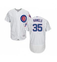 Mens Chicago Cubs 35 Cole Hamels White Home Flex Base Authentic Collection Baseball Jersey