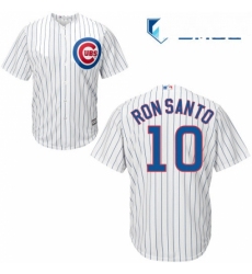 Mens Majestic Chicago Cubs 10 Ron Santo Replica White Home Cool Base MLB Jersey