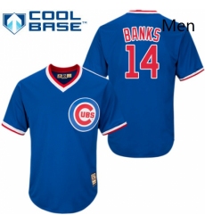 Mens Majestic Chicago Cubs 14 Ernie Banks Authentic Royal Blue Cooperstown MLB Jersey