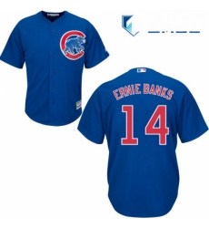 Mens Majestic Chicago Cubs 14 Ernie Banks Replica Royal Blue Alternate Cool Base MLB Jersey