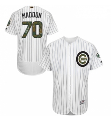 Mens Majestic Chicago Cubs 70 Joe Maddon Authentic White 2016 Memorial Day Fashion Flex Base MLB Jersey