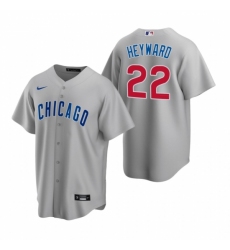 Mens Nike Chicago Cubs 22 Jason Heyward Gray Road Stitched Baseball Jerse