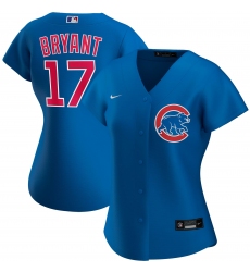 Chicago Cubs 17 Kris Bryant Nike Women Alternate 2020 MLB Player Jersey Royal