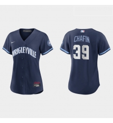 Chicago Cubs 39 Andrew Chafin Women Nike 2021 City Connect Navy MLB Jersey