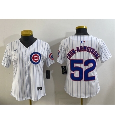 Women Chicago Cubs 52 Pete Crow Armstrong White Home Limited Stitched Baseball Jersey Women Chicago Cubs 52 Pete Crow Armstrong White Home Limited Stitched Baseball Jersey