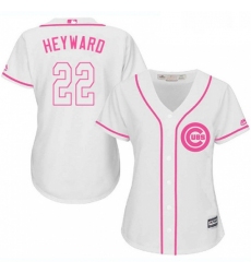 Womens Majestic Chicago Cubs 22 Jason Heyward Authentic White Fashion MLB Jersey