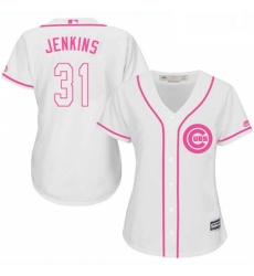 Womens Majestic Chicago Cubs 31 Fergie Jenkins Replica White Fashion MLB Jersey