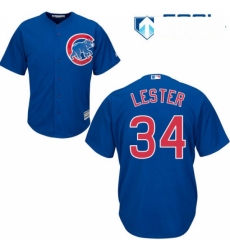 Womens Majestic Chicago Cubs 34 Jon Lester Replica Royal Blue Alternate MLB Jersey