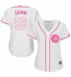 Womens Majestic Chicago Cubs 52 Justin Grimm Replica White Fashion MLB Jersey