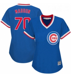 Womens Majestic Chicago Cubs 70 Joe Maddon Authentic Royal Blue Cooperstown MLB Jersey