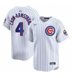Youth Chicago Cubs 4 Pete Crow Armstrong White Cool Base Stitched Baseball Jersey