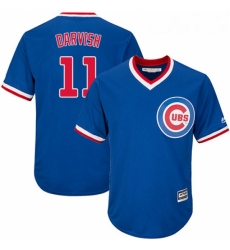 Youth Majestic Chicago Cubs 11 Yu Darvish Authentic Royal Blue Cooperstown Cool Base MLB Jersey 