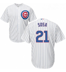 Youth Majestic Chicago Cubs 21 Sammy Sosa Authentic White Home Cool Base MLB Jersey