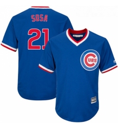 Youth Majestic Chicago Cubs 21 Sammy Sosa Replica Royal Blue Cooperstown Cool Base MLB Jersey