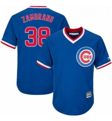 Youth Majestic Chicago Cubs 38 Carlos Zambrano Authentic Royal Blue Cooperstown Cool Base MLB Jersey