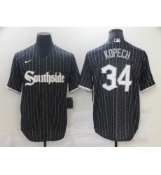 Chicago White Sox 34 Michael Kopech Black 2021 City Connect Cool Base Jersey