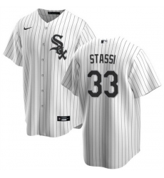 Men Chicago White Sox 33 Max Stassi White Cool Base Stitched Jersey