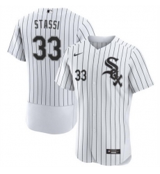Men Chicago White Sox 33 Max Stassi White Flex Base Stitched Baseball Jersey
