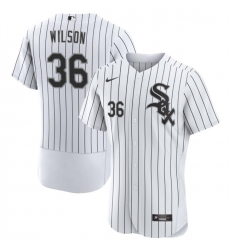 Men Chicago White Sox 36 Steven Wilson White Flex Base Stitched Baseball Jersey