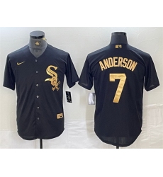 Men Chicago White Sox 7 Tim Anderson Black Cool Base Stitched Jersey