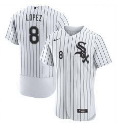 Men Chicago White Sox 8 Nicky Lopez White Flex Base Stitched Baseball Jersey
