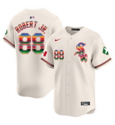 Men Chicago White Sox 88 Luis Robert Jr  Cream Mexico Vapor Premier Limited Stitched Baseball Jersey