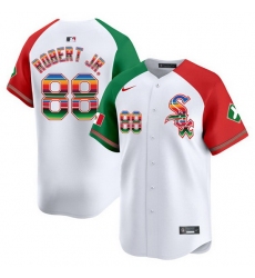 Men Chicago White Sox 88 Luis Robert Jr  White Mexico Vapor Premier Limited Stitched Baseball Jersey
