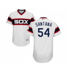 Mens Chicago White Sox 54 Ervin Santana White Alternate Flex Base Authentic Collection Baseball Jersey