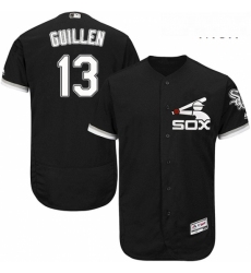 Mens Majestic Chicago White Sox 13 Ozzie Guillen Authentic Black Alternate Home Cool Base MLB Jersey