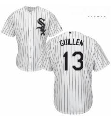 Mens Majestic Chicago White Sox 13 Ozzie Guillen Replica White Home Cool Base MLB Jersey